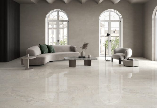 Pavimento cerâmico Crema Delicato polido