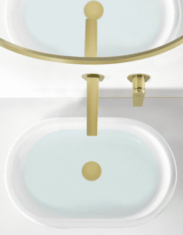 torneira de lavat&oacute;rio encastrada ouro Delos