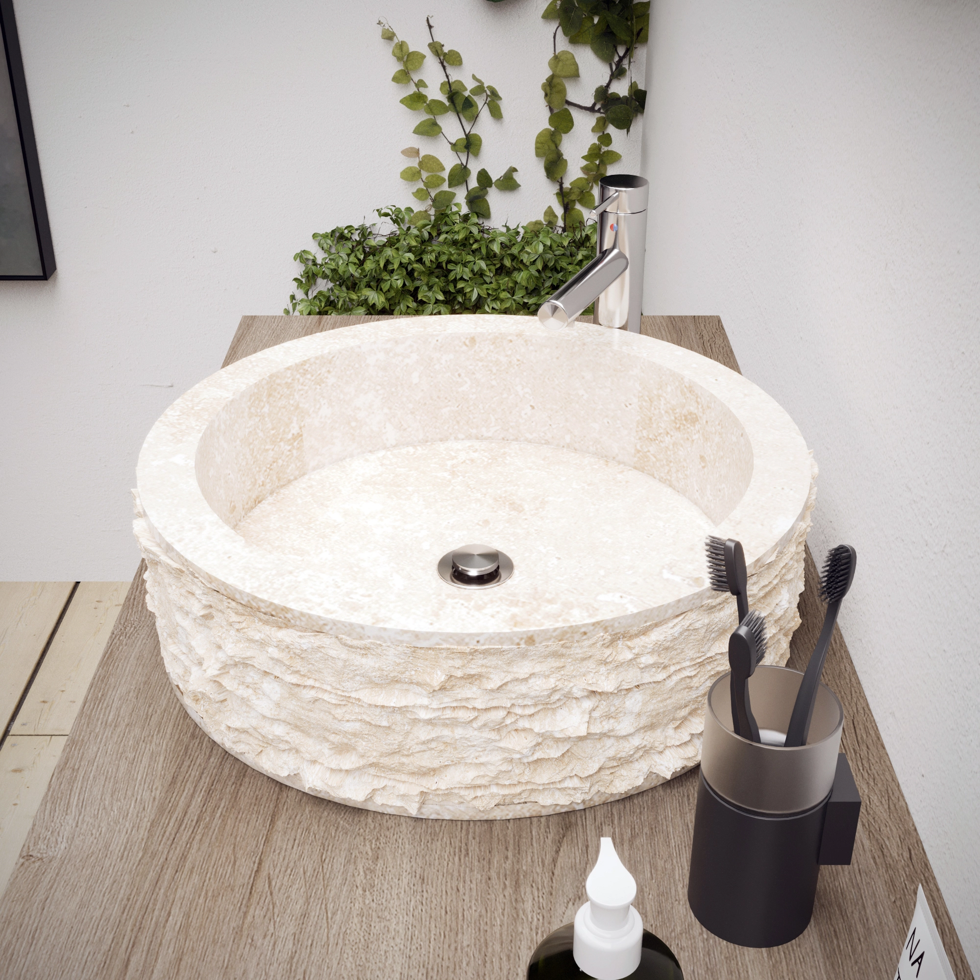 Lavatório de pousar pedra natural Capri 3 Lavatório de pousar pedra natural Capri - Image 3