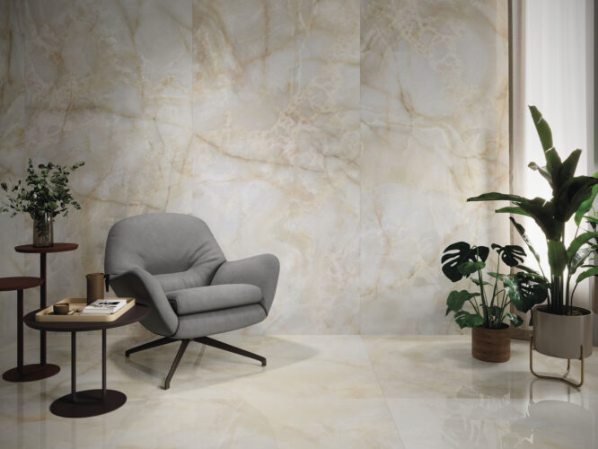 Pavimento cerâmico Onyx Cream Mate 120x120