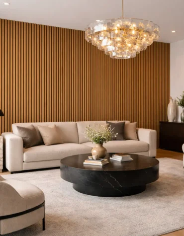 Painel ac&uacute;stico Teak 52x2.40cm