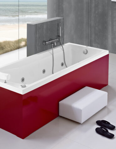 banheira Charme ASD retangular em acr&iacute;lico branco com design moderno