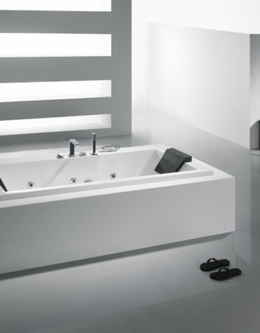 banheira Planissima Duo retangular branca com design moderno