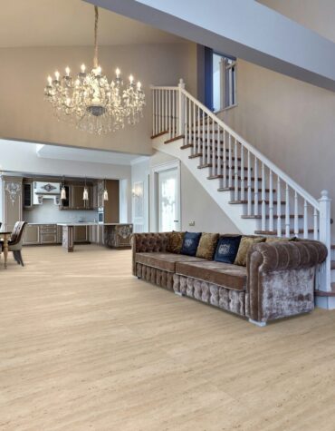 pavimento cer&acirc;mico travertino bege interior elegante