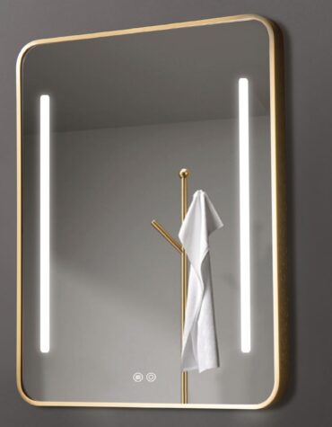 Espelho Led Gemini dourado