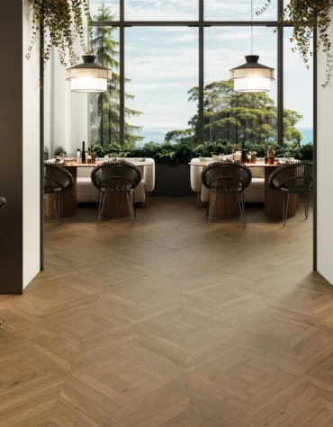 Pavimento cer&acirc;mico Chevron Ombre 60x120