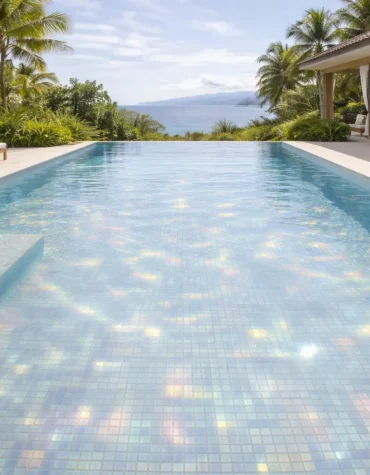 Pastilha vidrada iridescente Branco