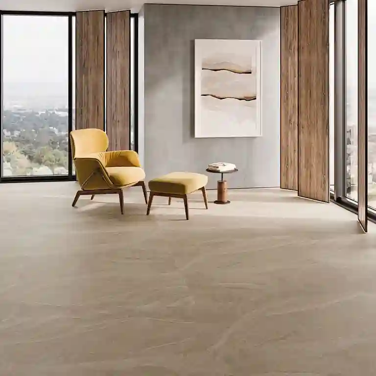 Promova ao seu espaço um toque de luxo subtil com o Pavimento Cerâmico Creta In/Out 60x120.