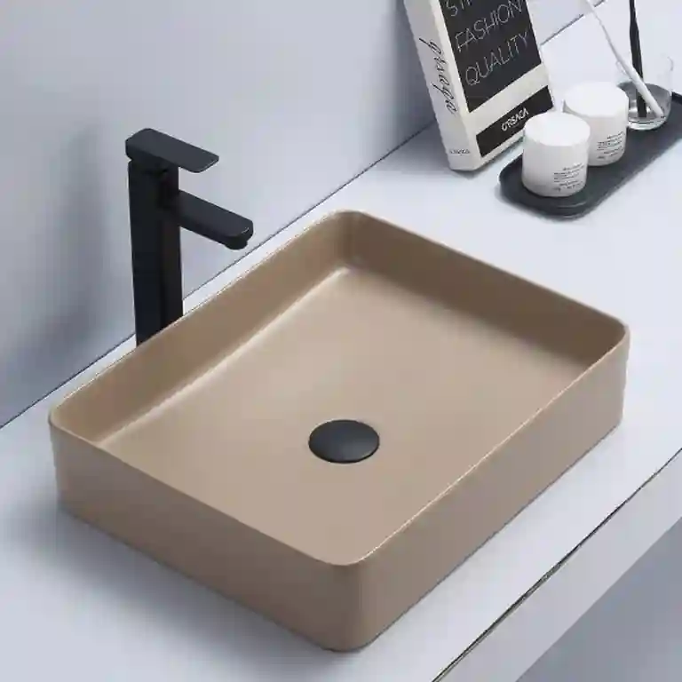 Lavatório de pousar mate creme Memphis 1 Lavatório de pousar mate creme Memphis