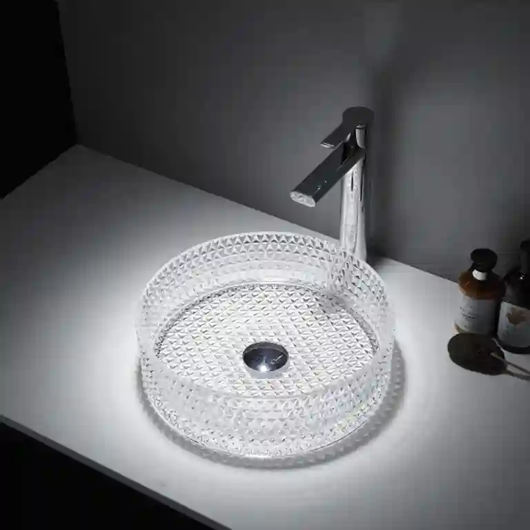 Lavatório de pousar vidro Mumbai 1 Lavatório de pousar vidro Mumbai