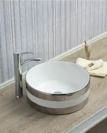 Lavatório de pousar decorado Denver Prata