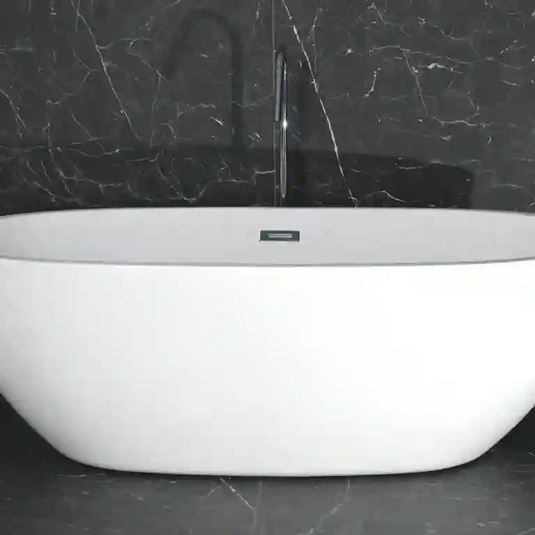Banheira Independente Lido 1 Banheira independente Lido com design oval largo e presença sólida para casas de banho sofisticadas