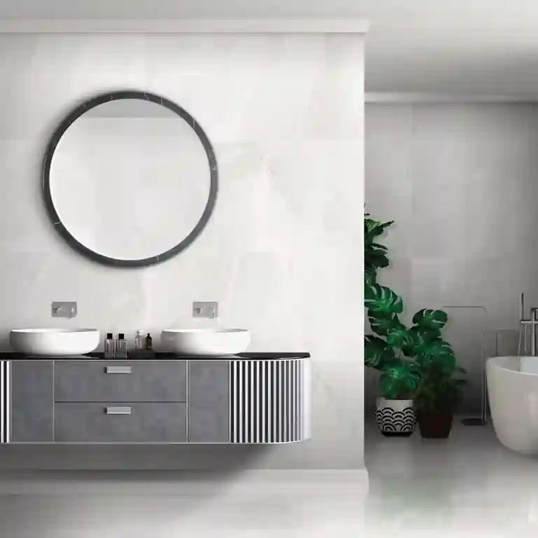 Ambiente moderno com pavimento Brescia – base neutra e luminosa em estilo contemporâneo