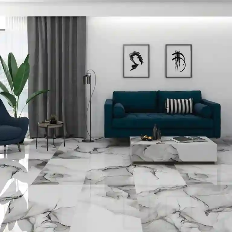 Pavimento Cerâmico Polaris Abstrato 1 Pavimento cerâmico Polaris – superfície polida com veios abstratos