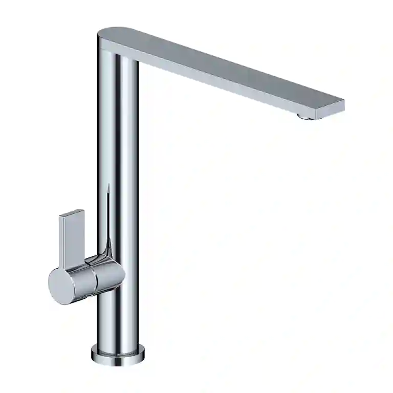 Torneira de cozinha bancada Halo 1 Torneira de cozinha bancada Halo cromada com design minimalista e moderno