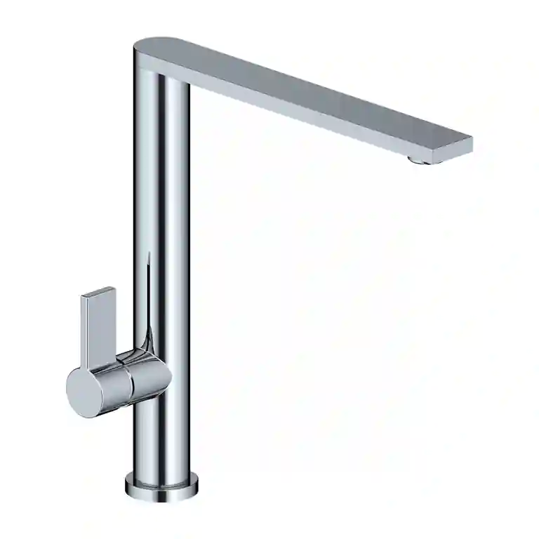 Torneira de cozinha bancada Halo 1 Torneira de cozinha bancada Halo cromada com design minimalista e moderno