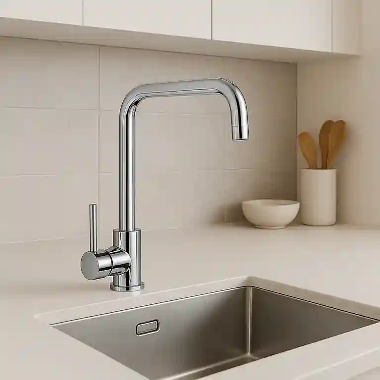 Torneira para cozinha Luna 1 Torneira para cozinha Luna: modelo de linhas retas e corpo cilíndrico. Moderna, prática e elegante, ideal para cozinhas minimalistas e sofisticadas.