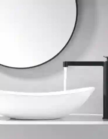 Torneira de lavatório Olimpo Alta design com manípulo circular – modelo premium para casa de banho