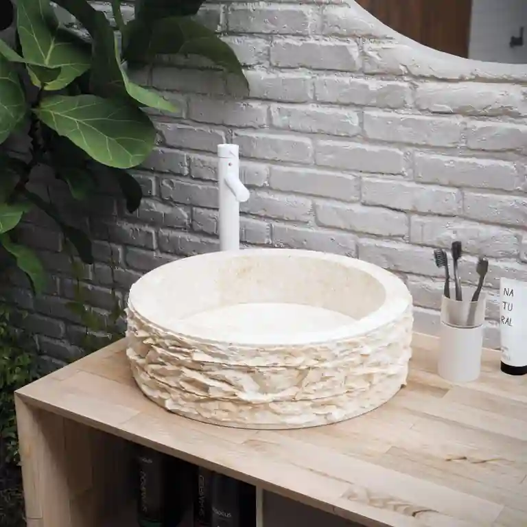 Lavatório de pousar pedra natural Capri 1 Lavatório de pousar pedra natural Capri