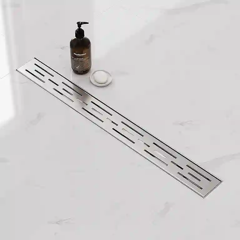 Ralo de duche inox polido com grelha perfurada 1 Ralo de duche inox polido com grelha perfurada, sifão anti-odor e cesta de limpeza