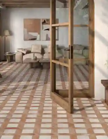 Pavimento cerâmico com padrão