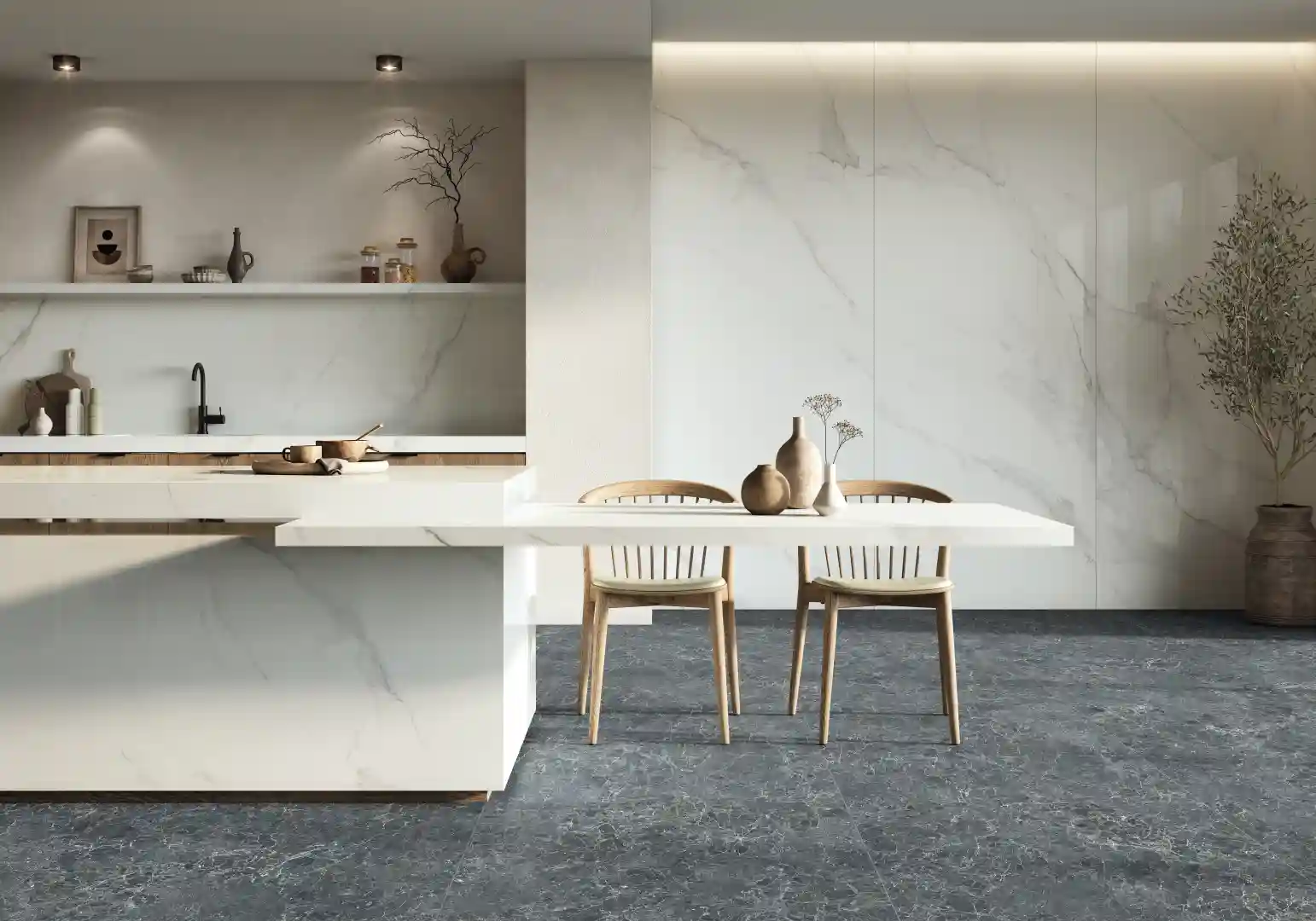 Pavimento cerâmico Loki White Polido 120x280