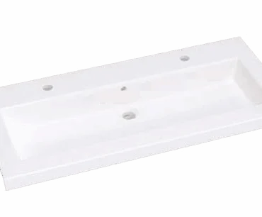 Lavatório cerâmico com aba torneira dupla