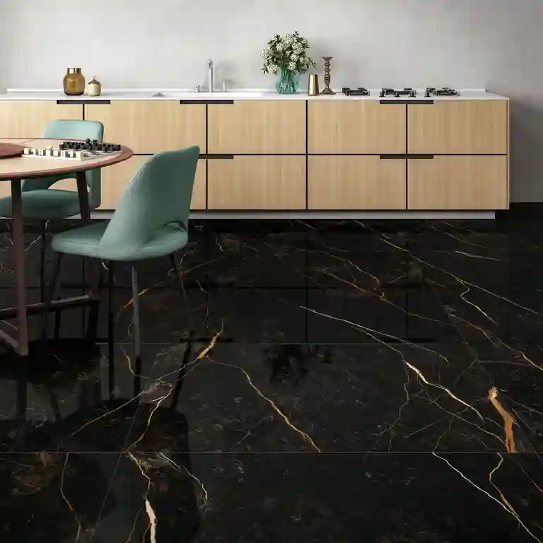 Pavimento cerâmico marmore preto Stratum Port Oro 1 pavimento cerâmico mármore preto stratum port oro interior luxo